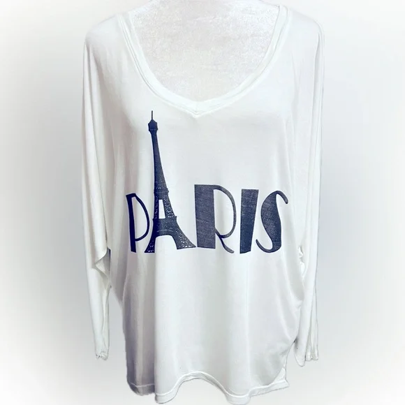 NWT Bird & Vine SZ O/S black/white graphic top, dolman sleeves, hi/low. Bust 60” - Picture 2 of 5